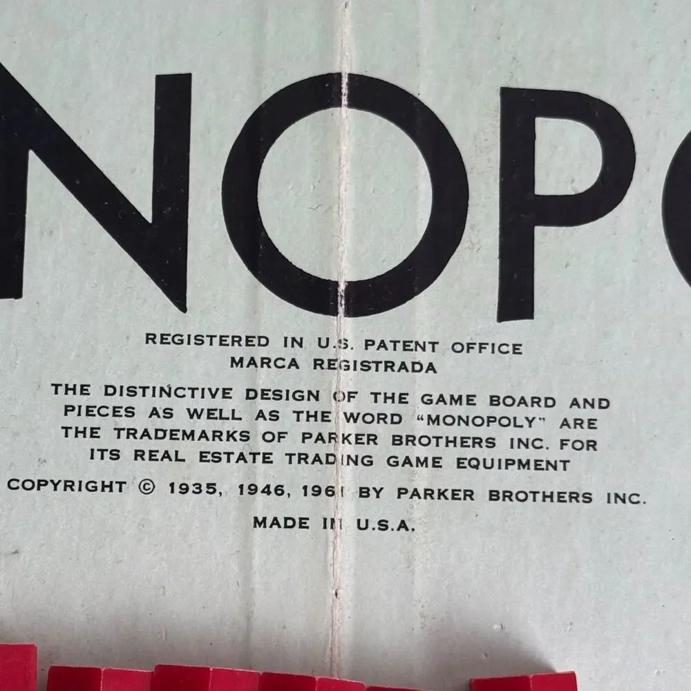 Vintage 1961 Monopoly Board Game by Parker Brothers Complete READ